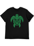 Green Turtle Graphic Black Tee