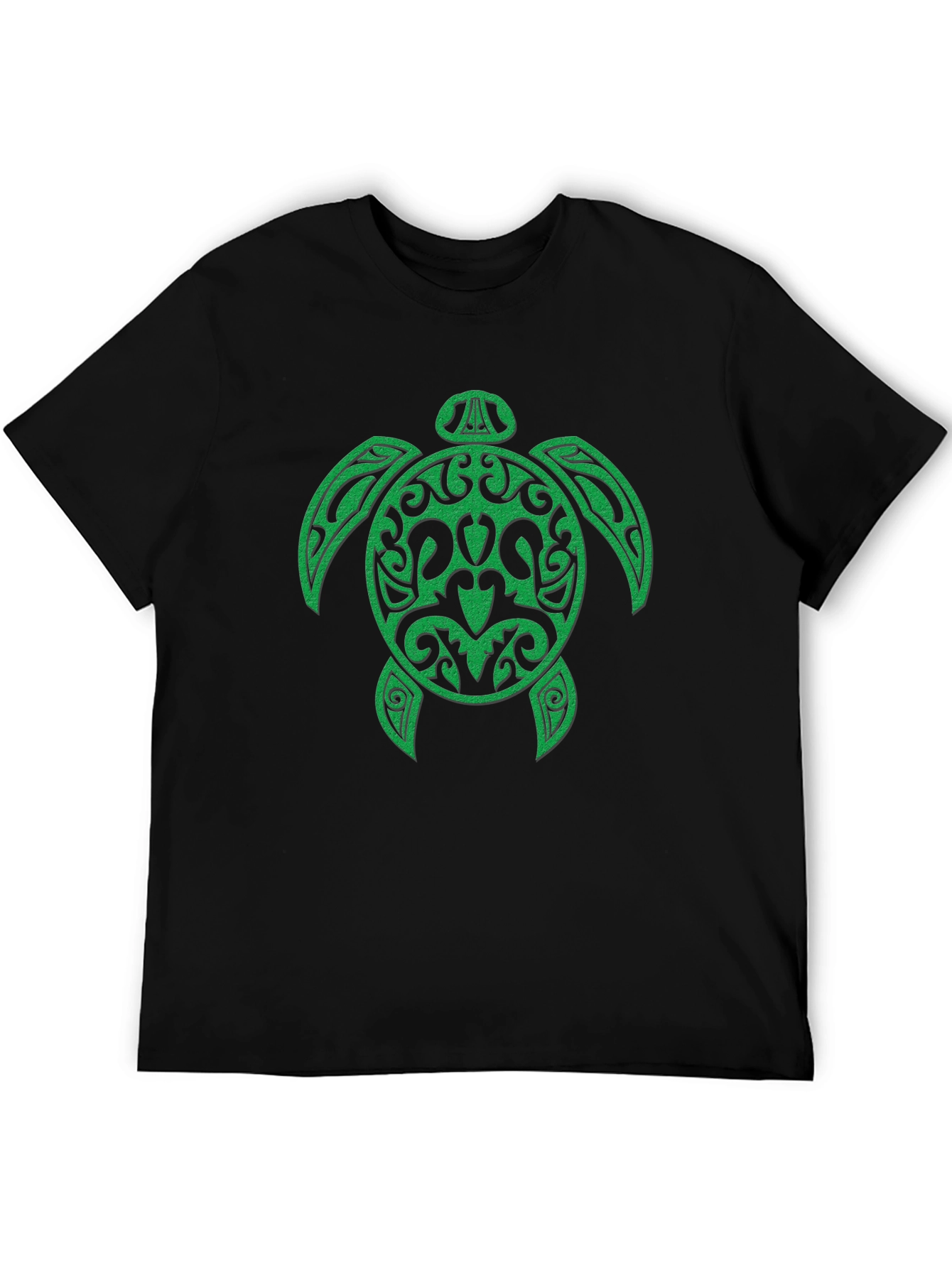 Green Turtle Graphic Black Tee