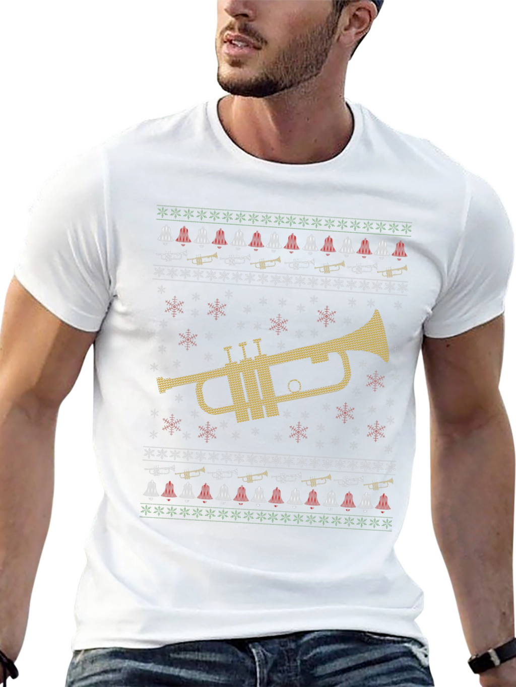 Trumpet Ugly Christmas Sweater T-Shirt
