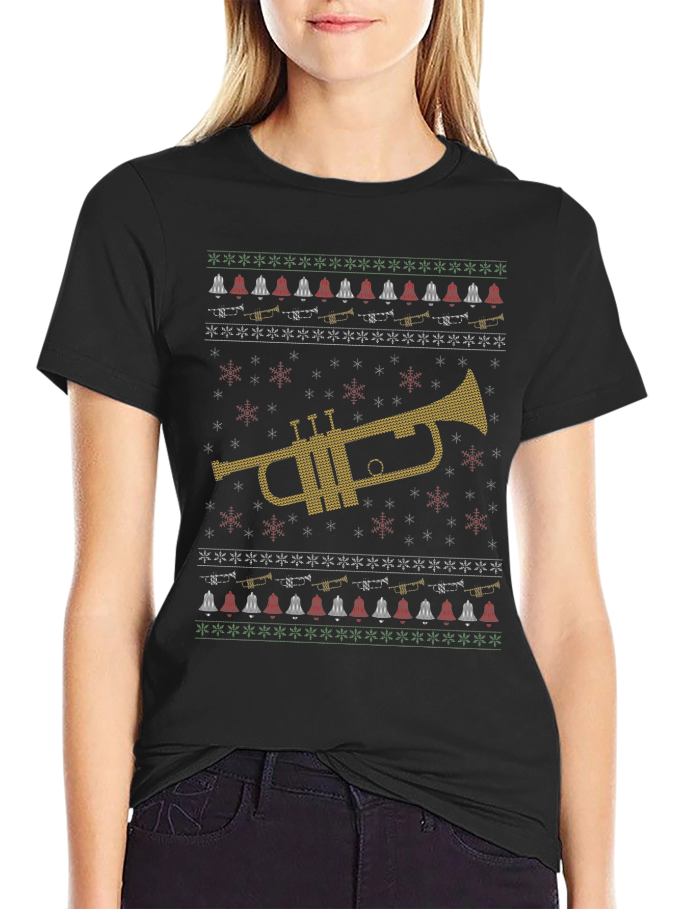 Trumpet Ugly Christmas Sweater T-Shirt