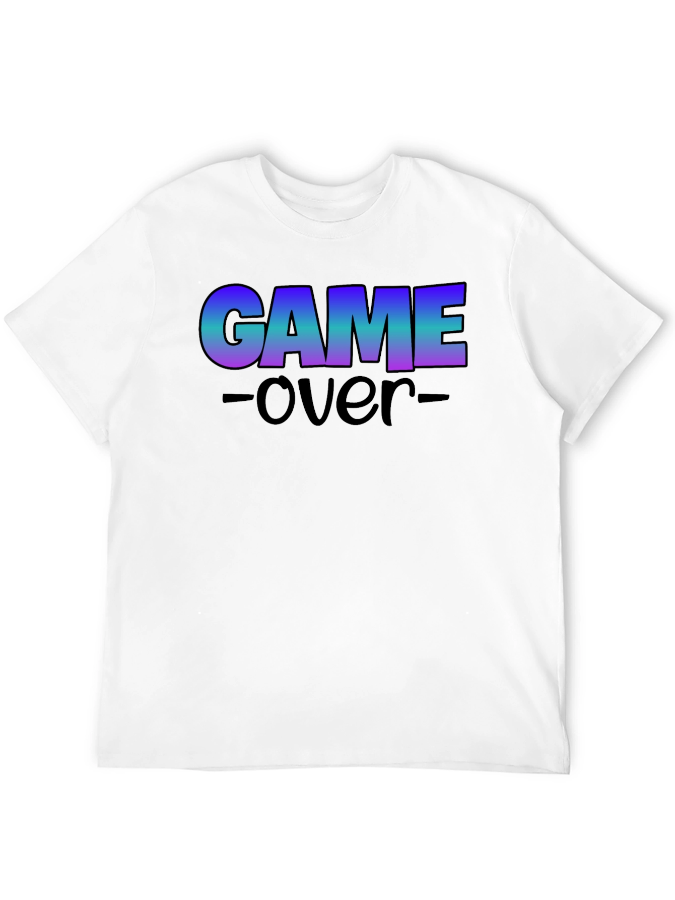 Game Over Graphic Print Crew Neck T-Shirt