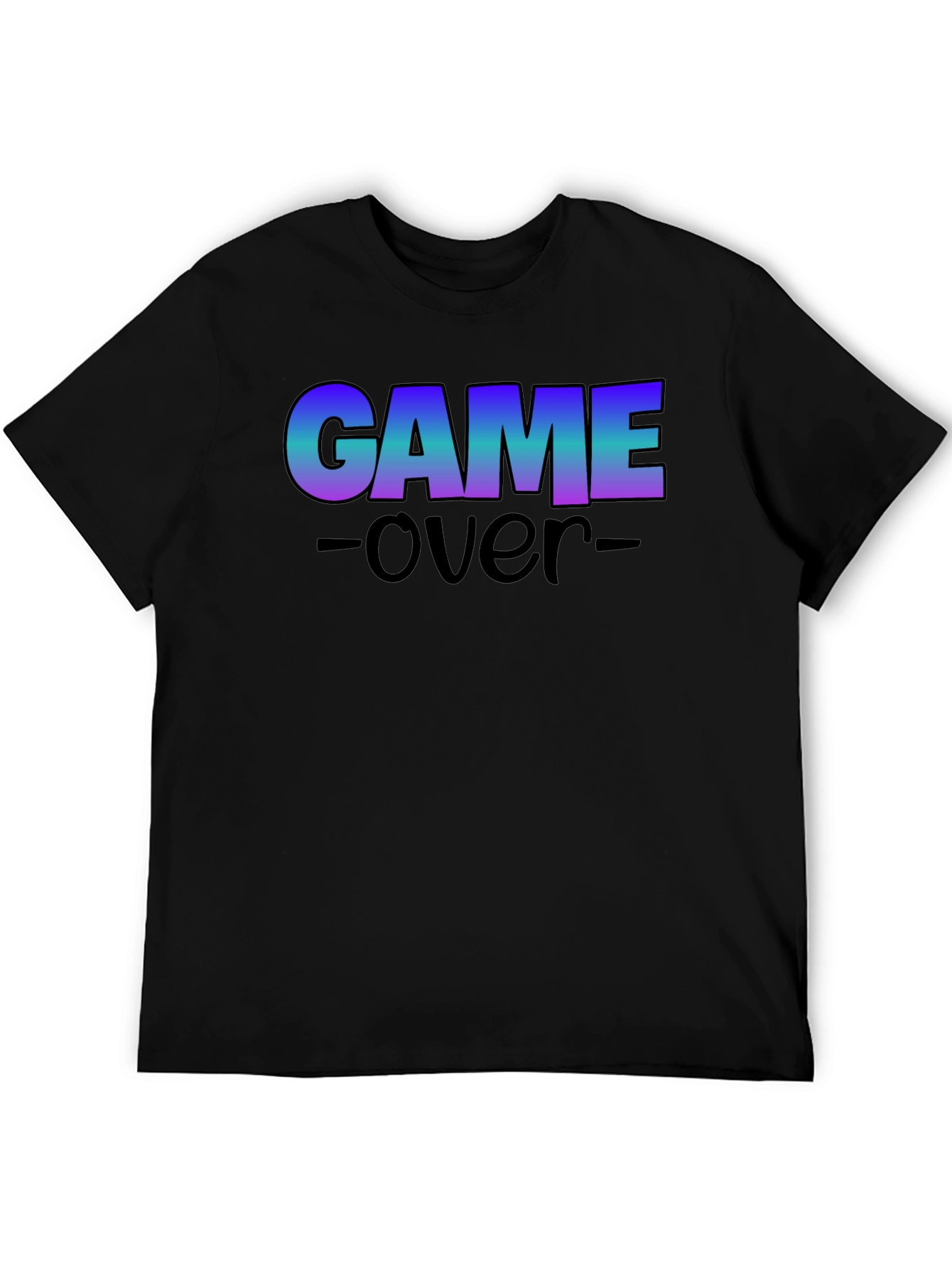 Game Over Graphic Print Crew Neck T-Shirt
