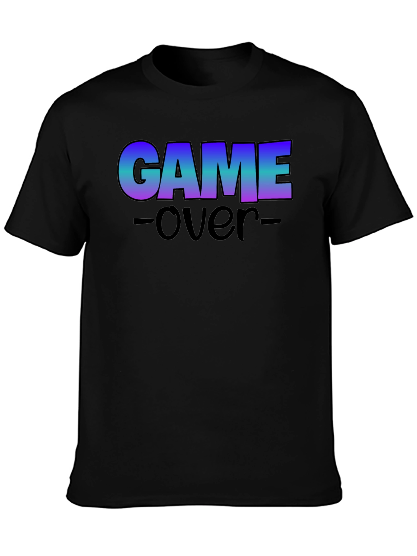 Game Over Graphic Print Crew Neck T-Shirt