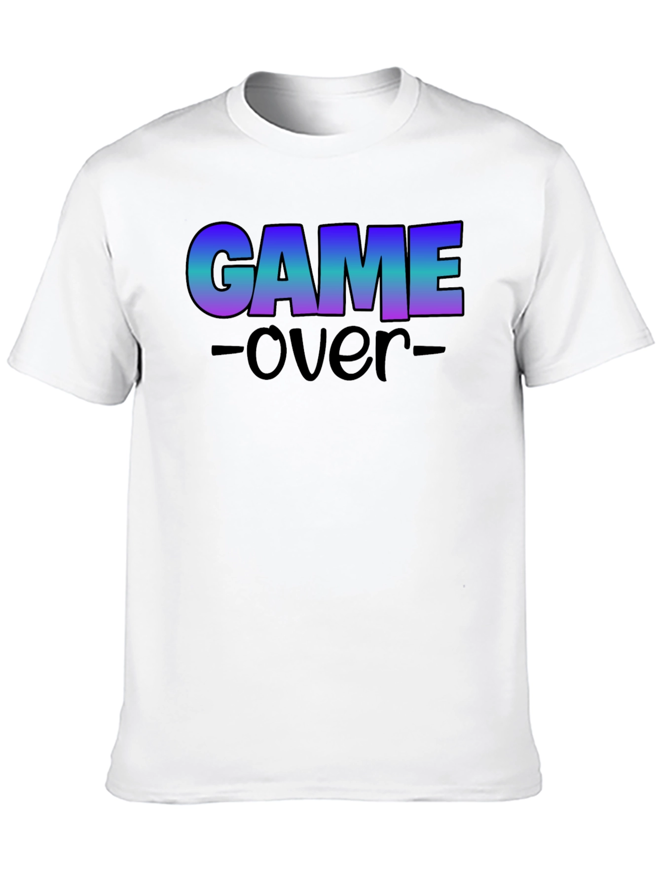 Game Over Graphic Print Crew Neck T-Shirt