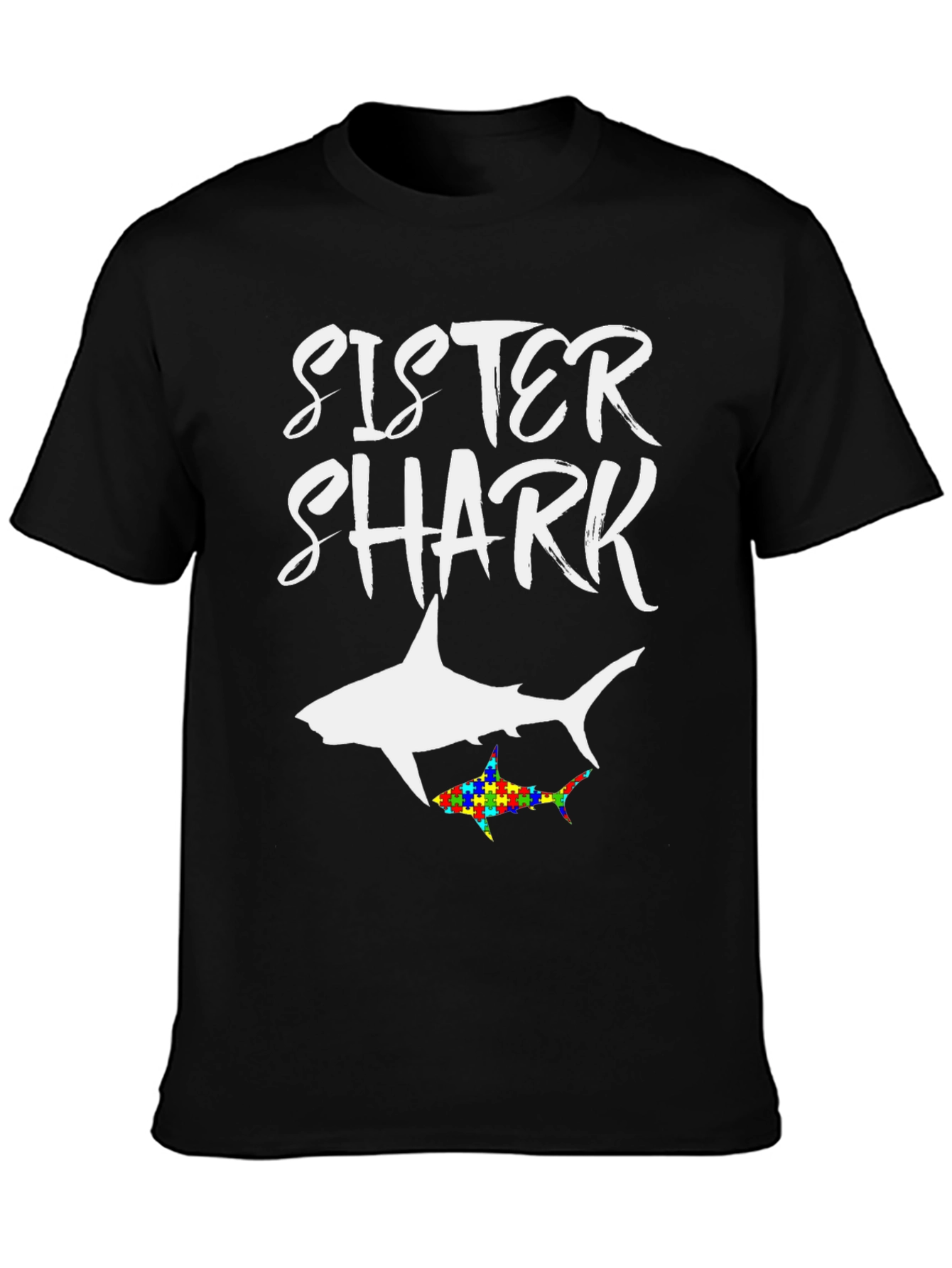 Sister Shark Autism Awareness T-Shirt