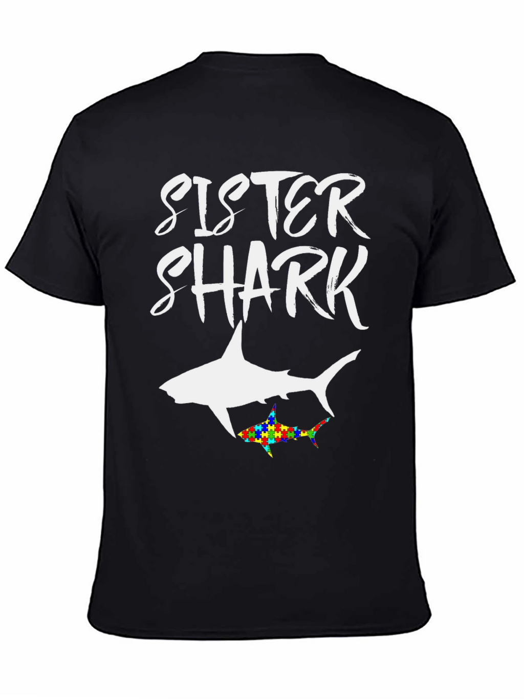 Sister Shark Autism Awareness T-Shirt