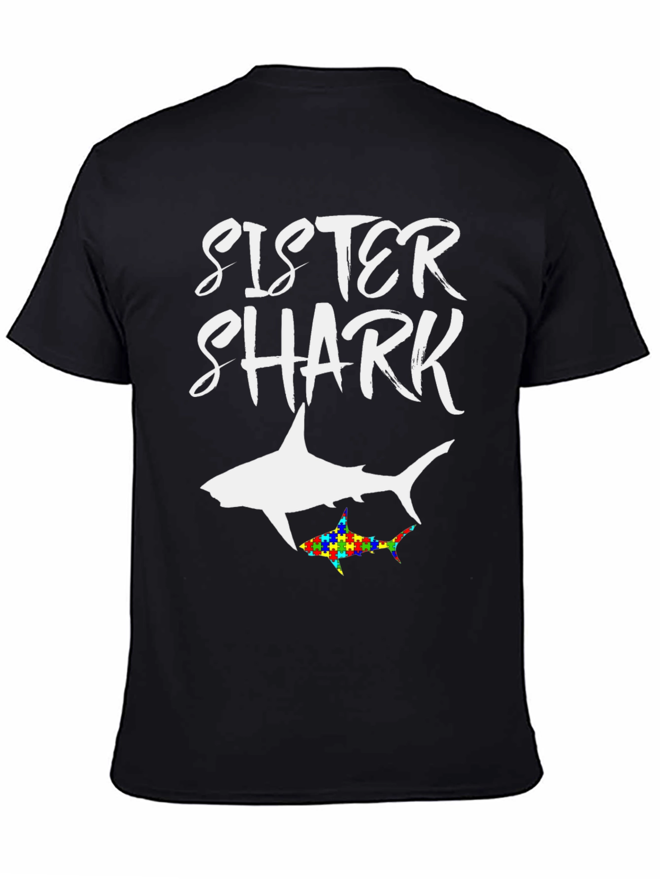 Sister Shark Autism Awareness T-Shirt