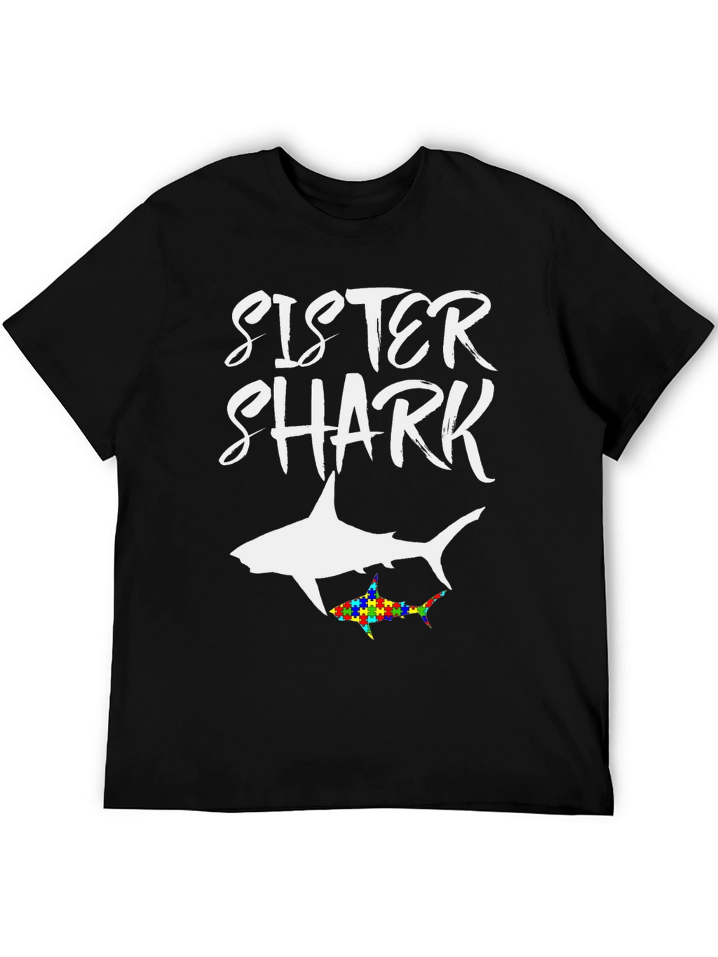 Sister Shark Autism Awareness T-Shirt