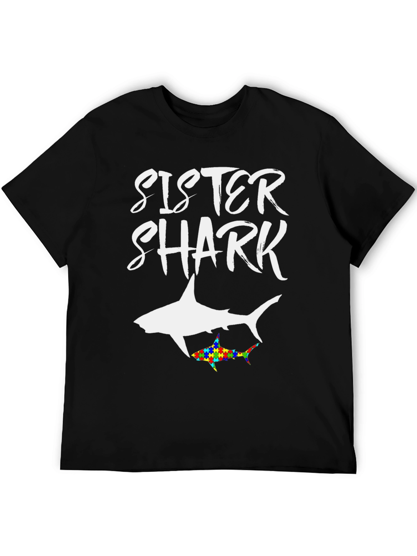 Sister Shark Autism Awareness T-Shirt