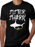 Sister Shark Autism Awareness T-Shirt