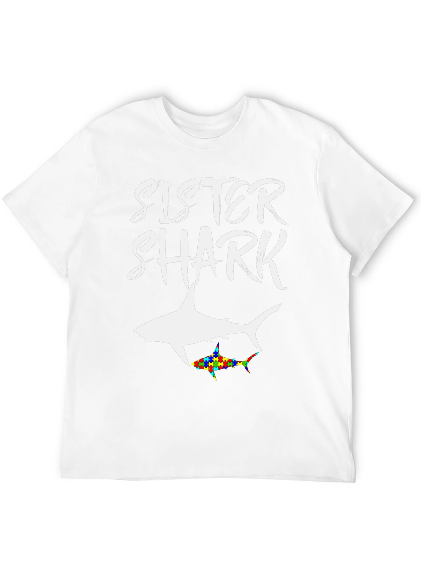 Sister Shark Autism Awareness T-Shirt