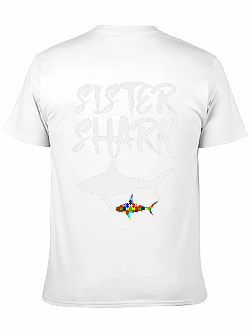 Sister Shark Autism Awareness T-Shirt