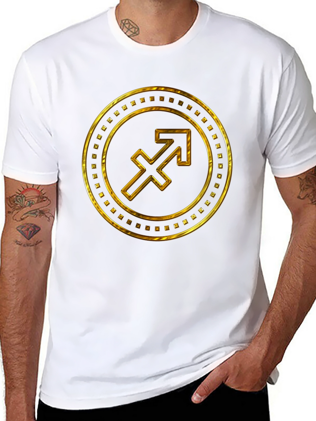 Gold Sagittarius Zodiac Sign T-Shirt