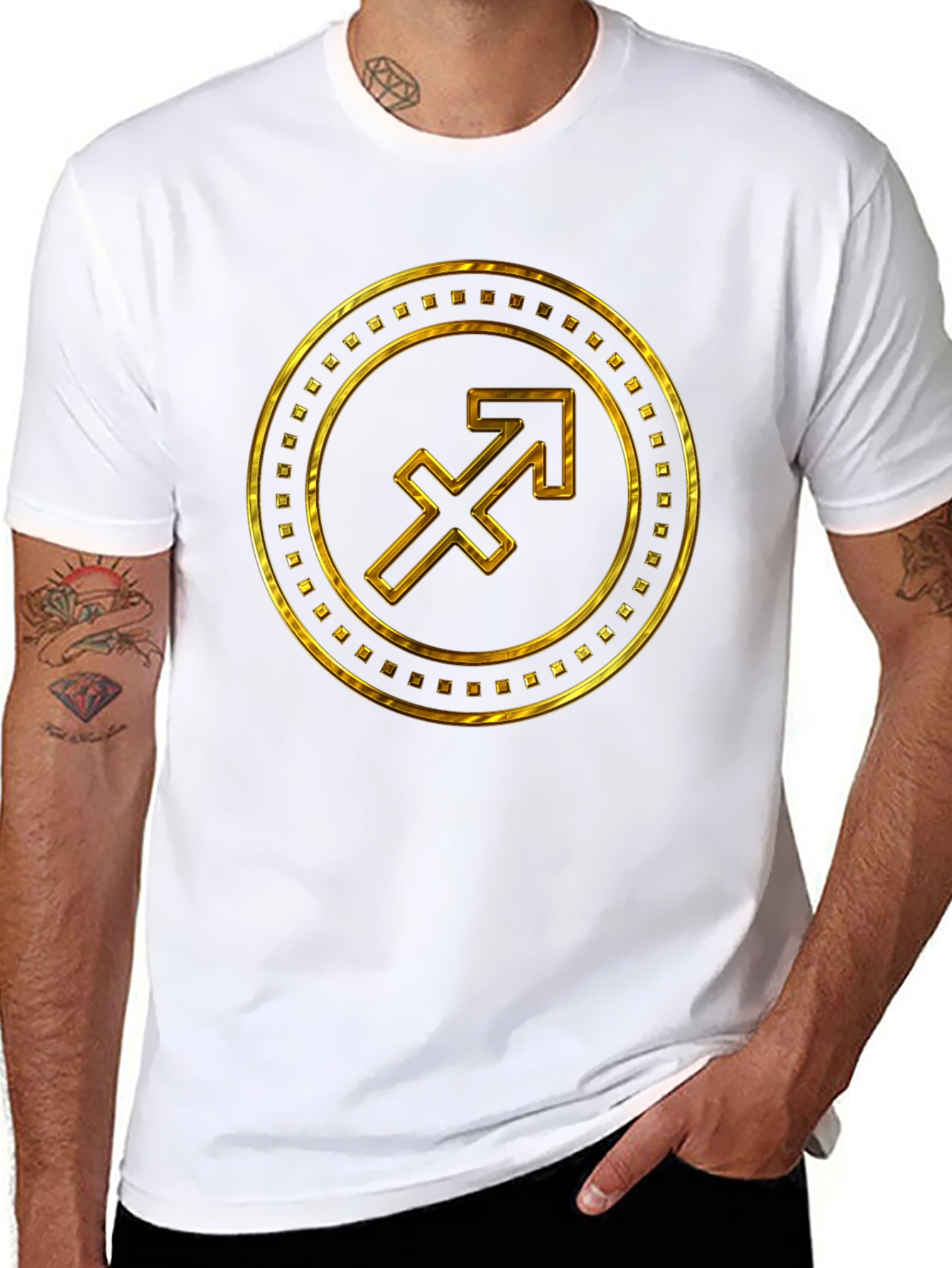Gold Sagittarius Zodiac Sign T-Shirt