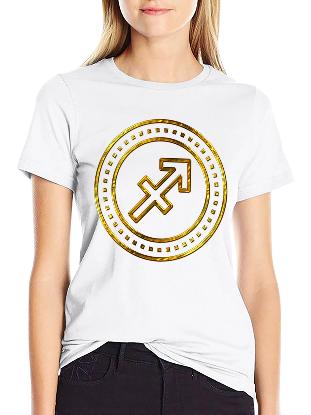 Gold Sagittarius Zodiac Sign T-Shirt