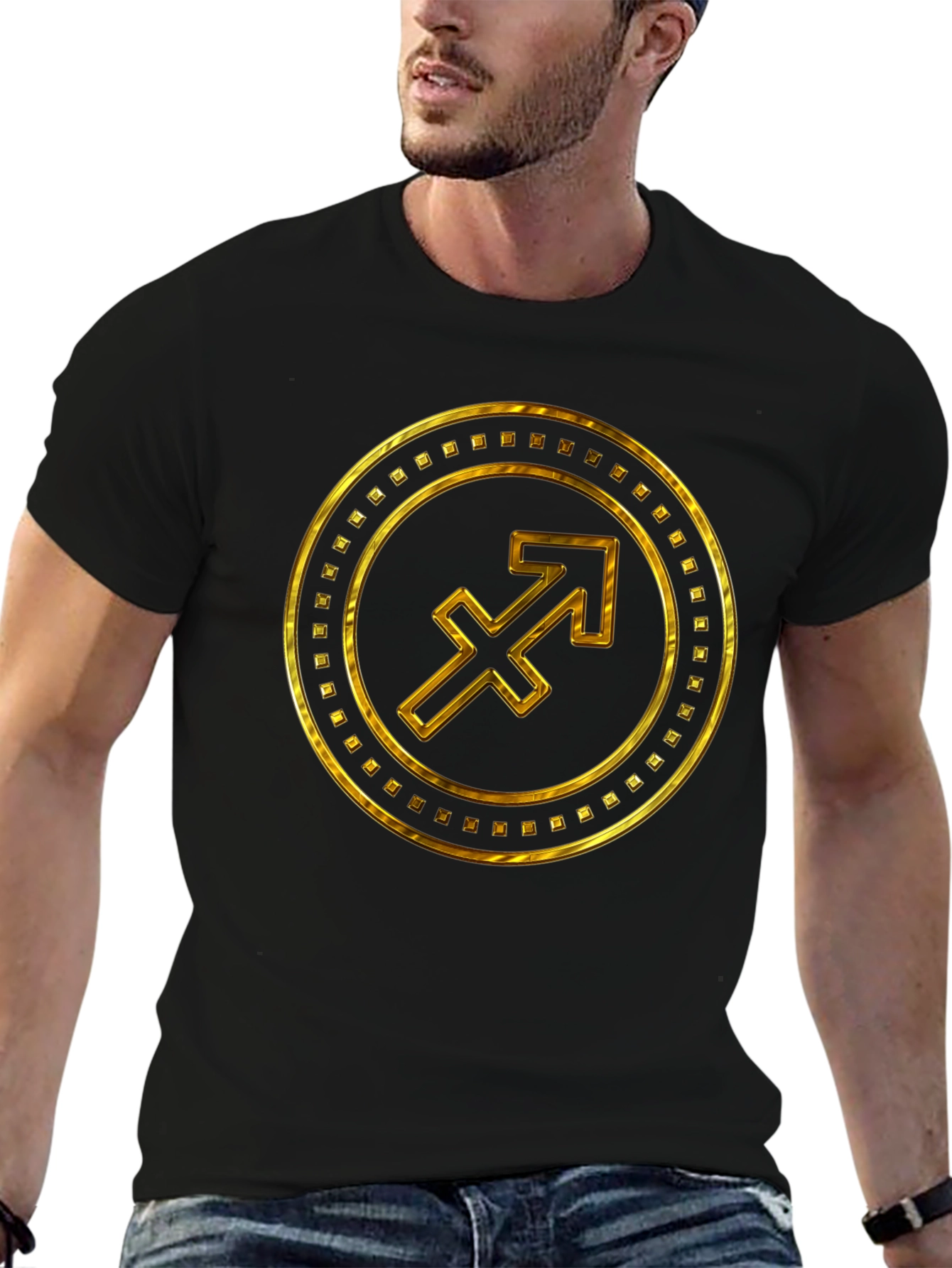 Gold Sagittarius Zodiac Sign T-Shirt