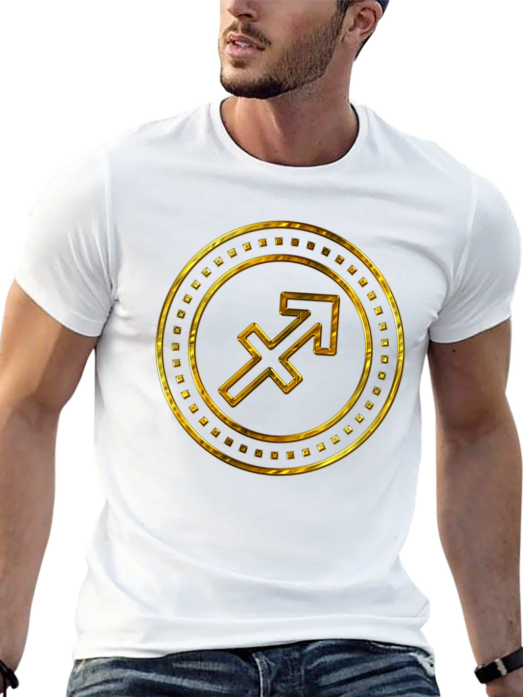Gold Sagittarius Zodiac Sign T-Shirt