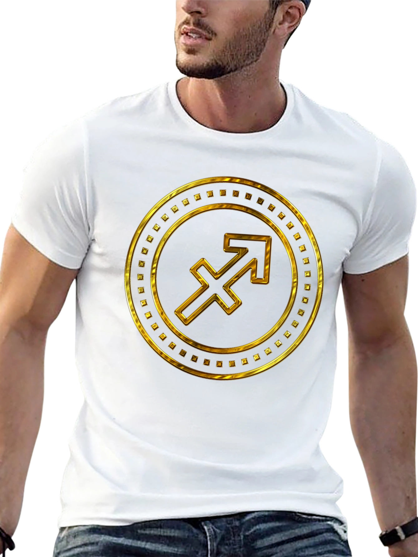 Gold Sagittarius Zodiac Sign T-Shirt