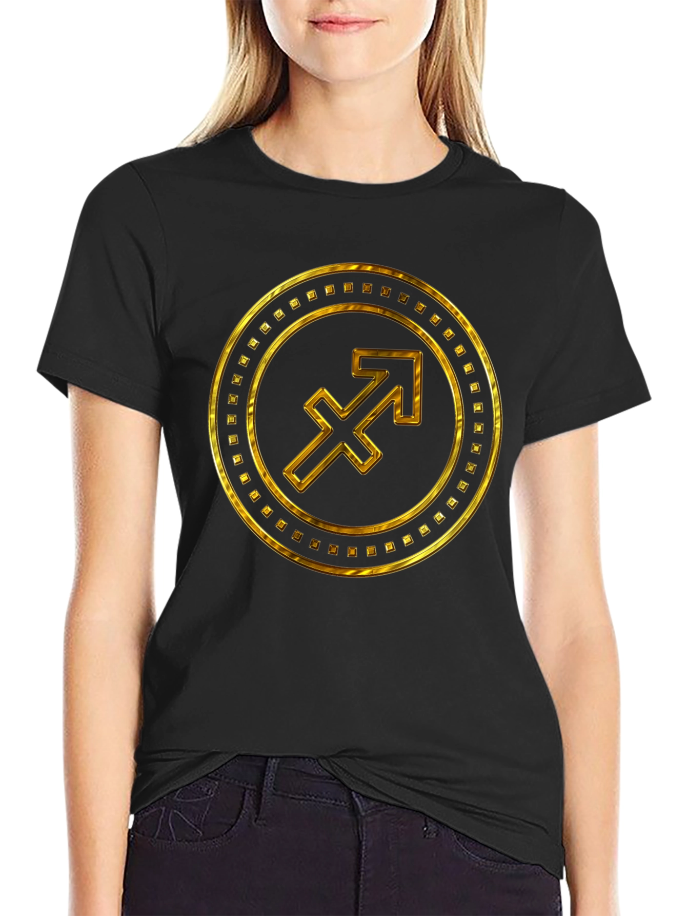 Gold Sagittarius Zodiac Sign T-Shirt