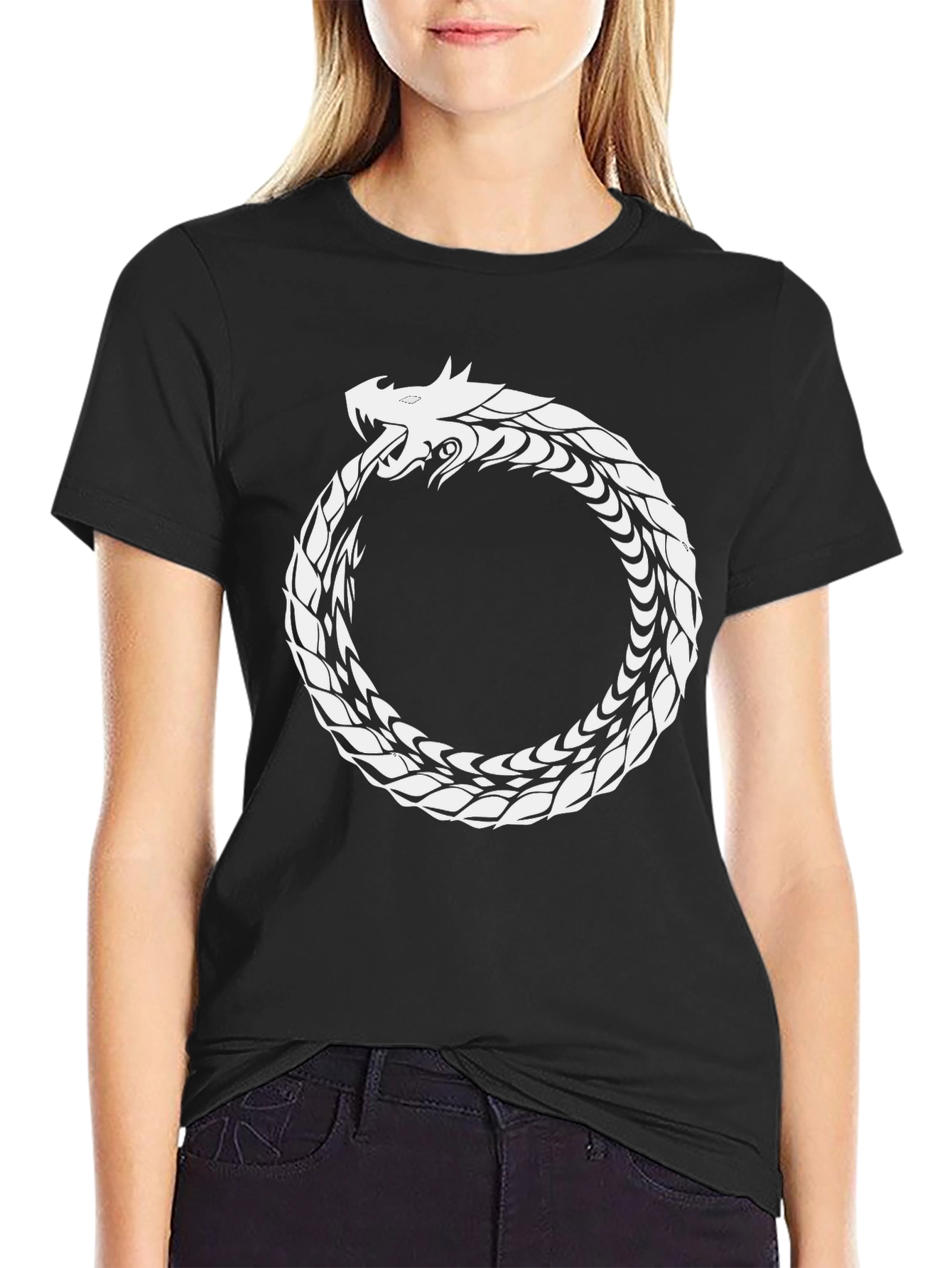 Ouroboros Dragon Graphic Black T-Shirt