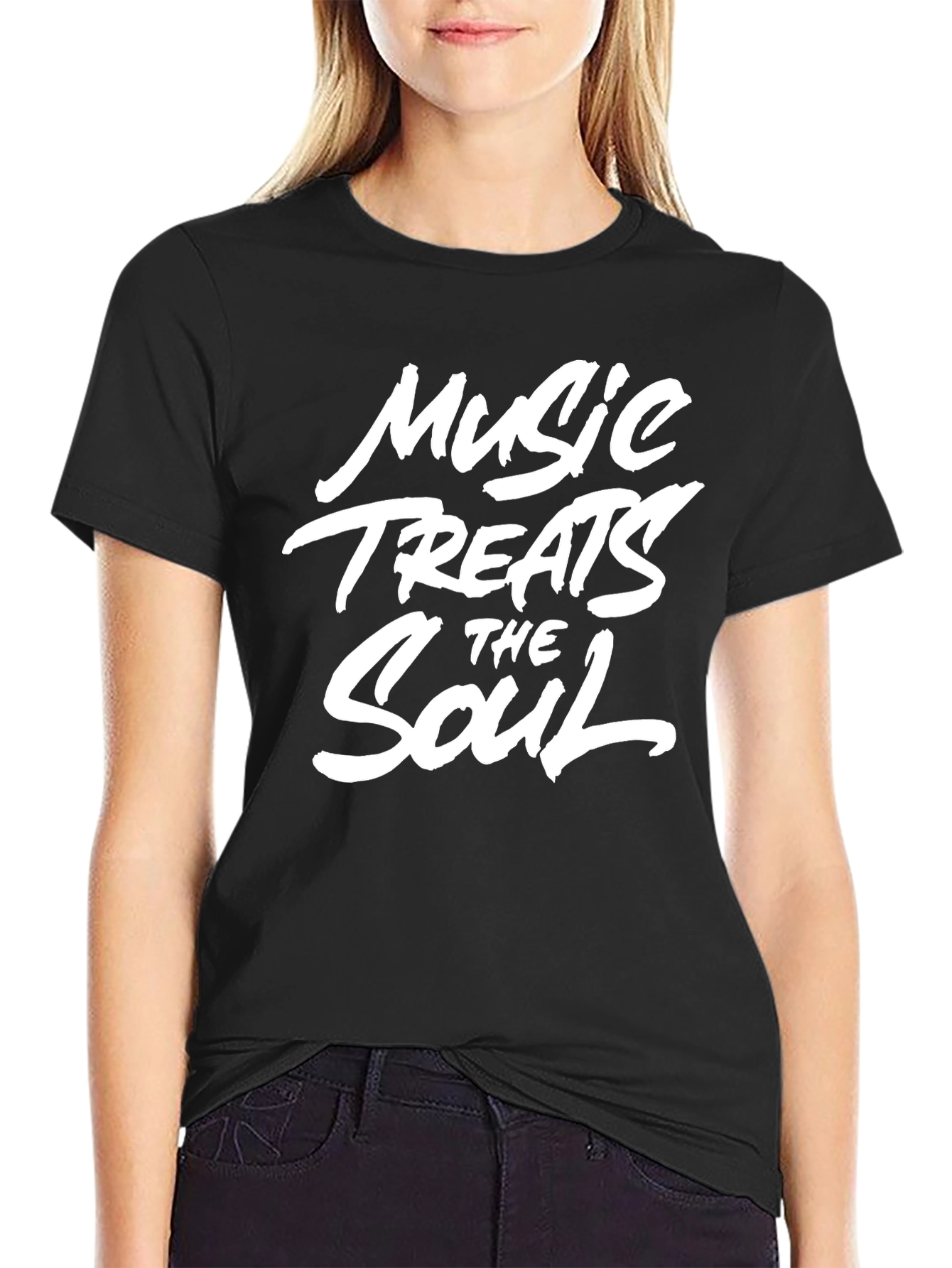 Music Treats the Soul Black Graphic Tee