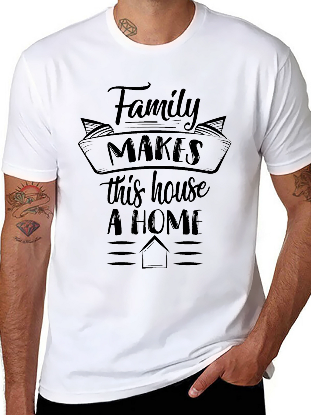 Family Makes This House A Home Graphic Tee