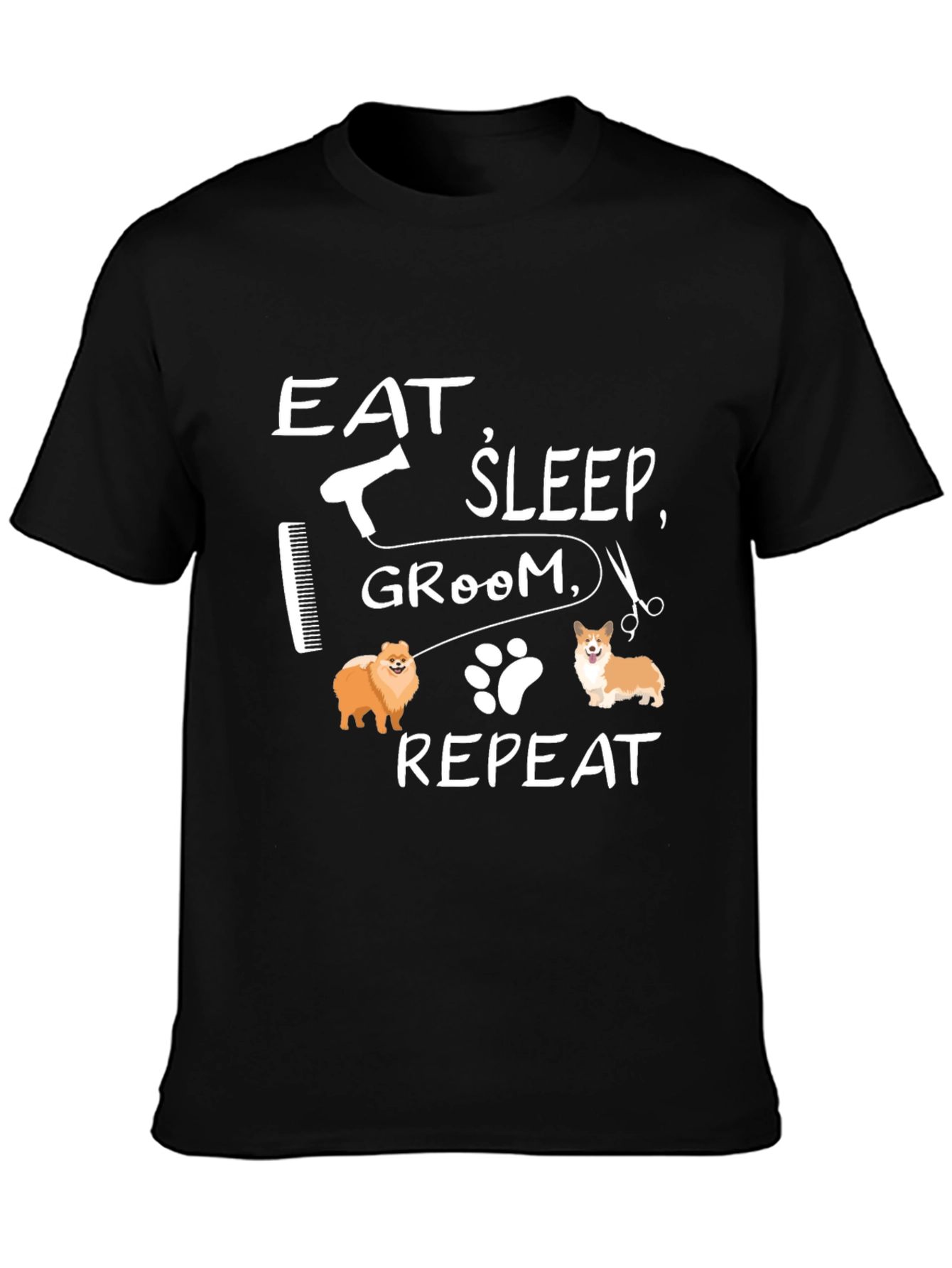 Eat Sleep Groom Repeat Dog Lover T-Shirt
