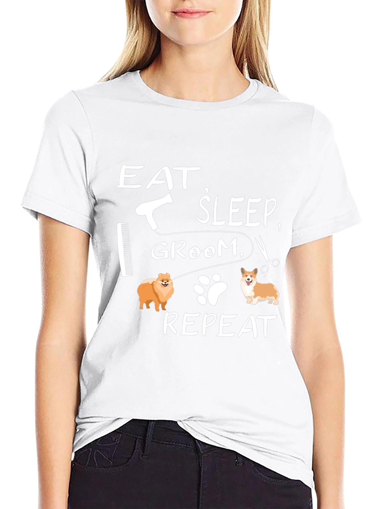 Eat Sleep Groom Repeat Dog Lover T-Shirt