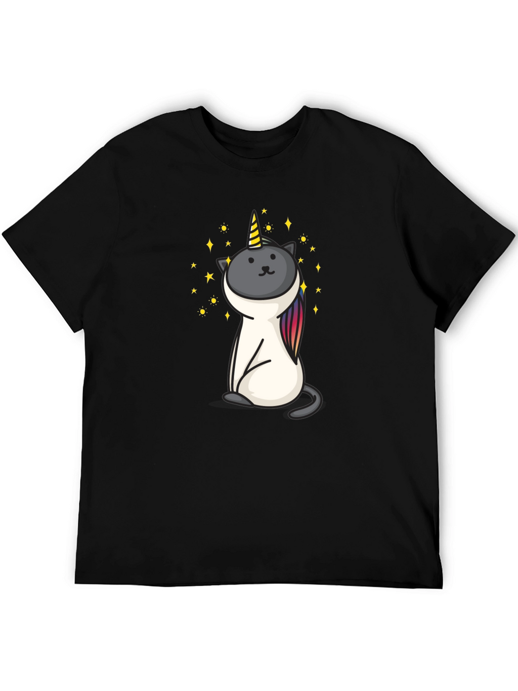 Unicat Tee - Black Cotton Blend Shirt