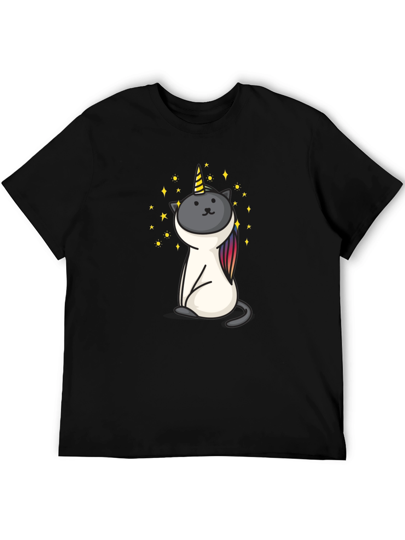 Unicat Tee - Black Cotton Blend Shirt