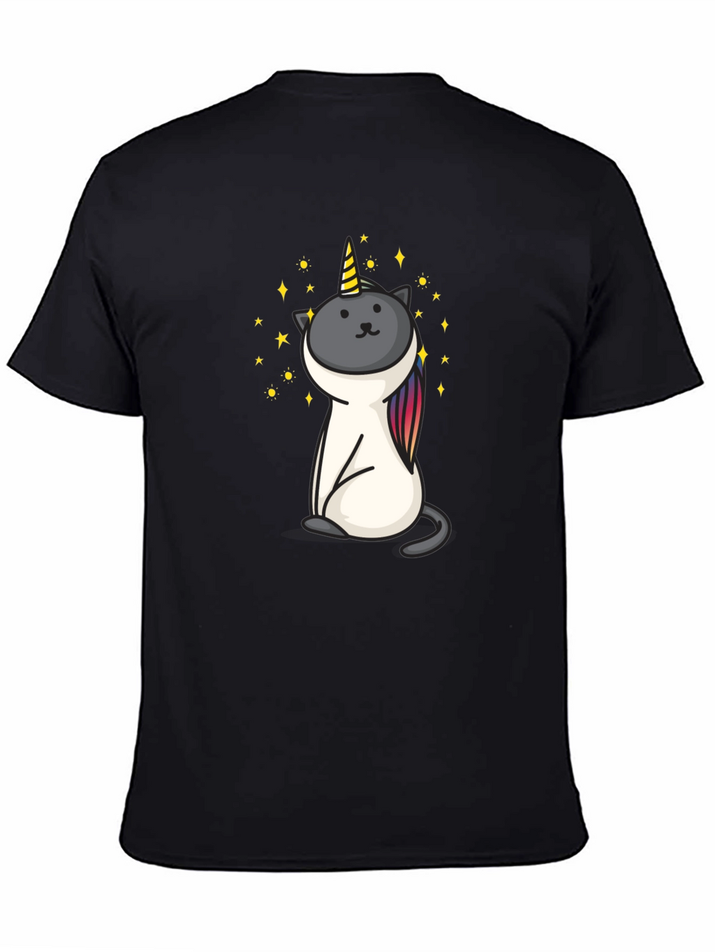 Unicat Tee - Black Cotton Blend Shirt