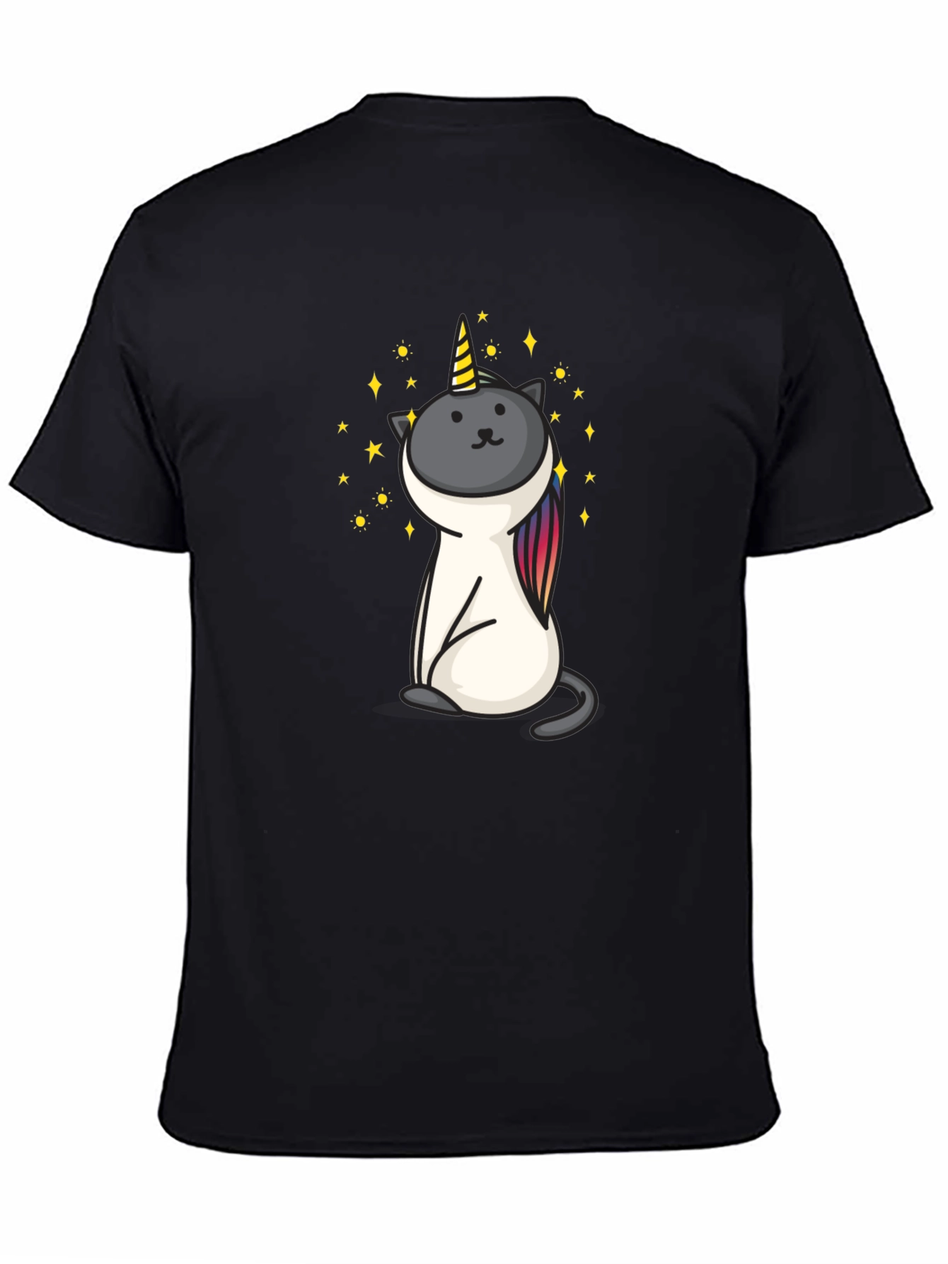Unicat Tee - Black Cotton Blend Shirt