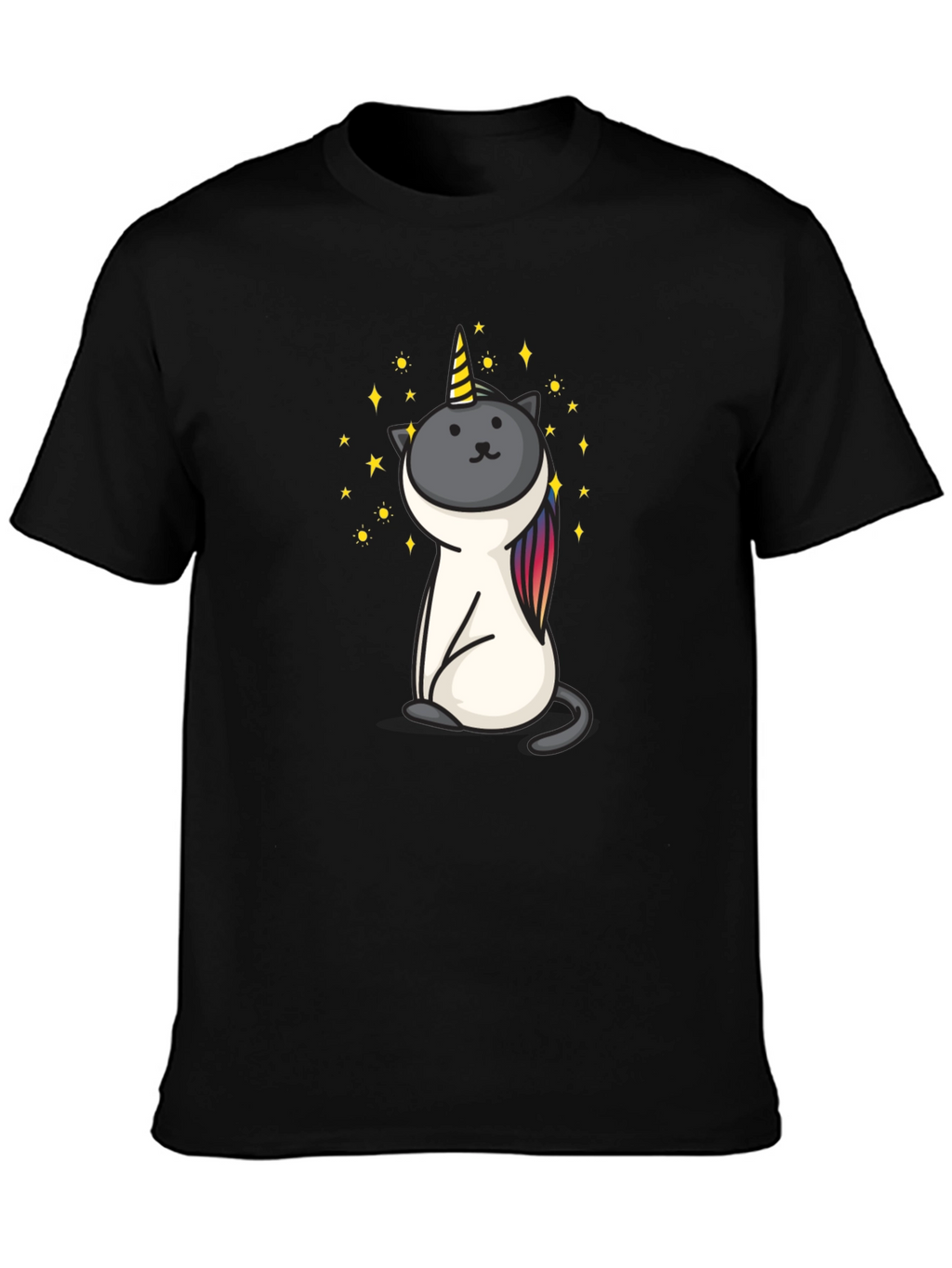 Unicat Tee - Black Cotton Blend Shirt