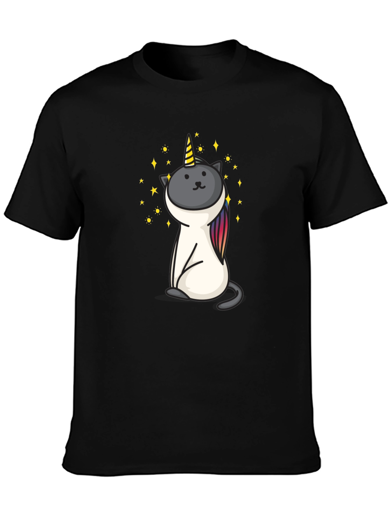 Unicat Tee - Black Cotton Blend Shirt