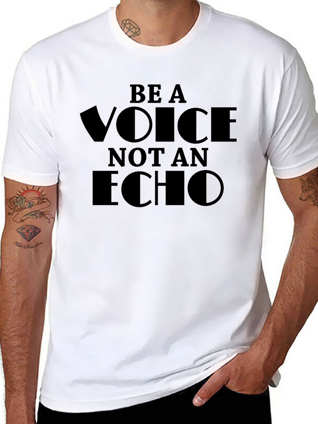 Be a Voice Not an Echo Black Graphic Tee