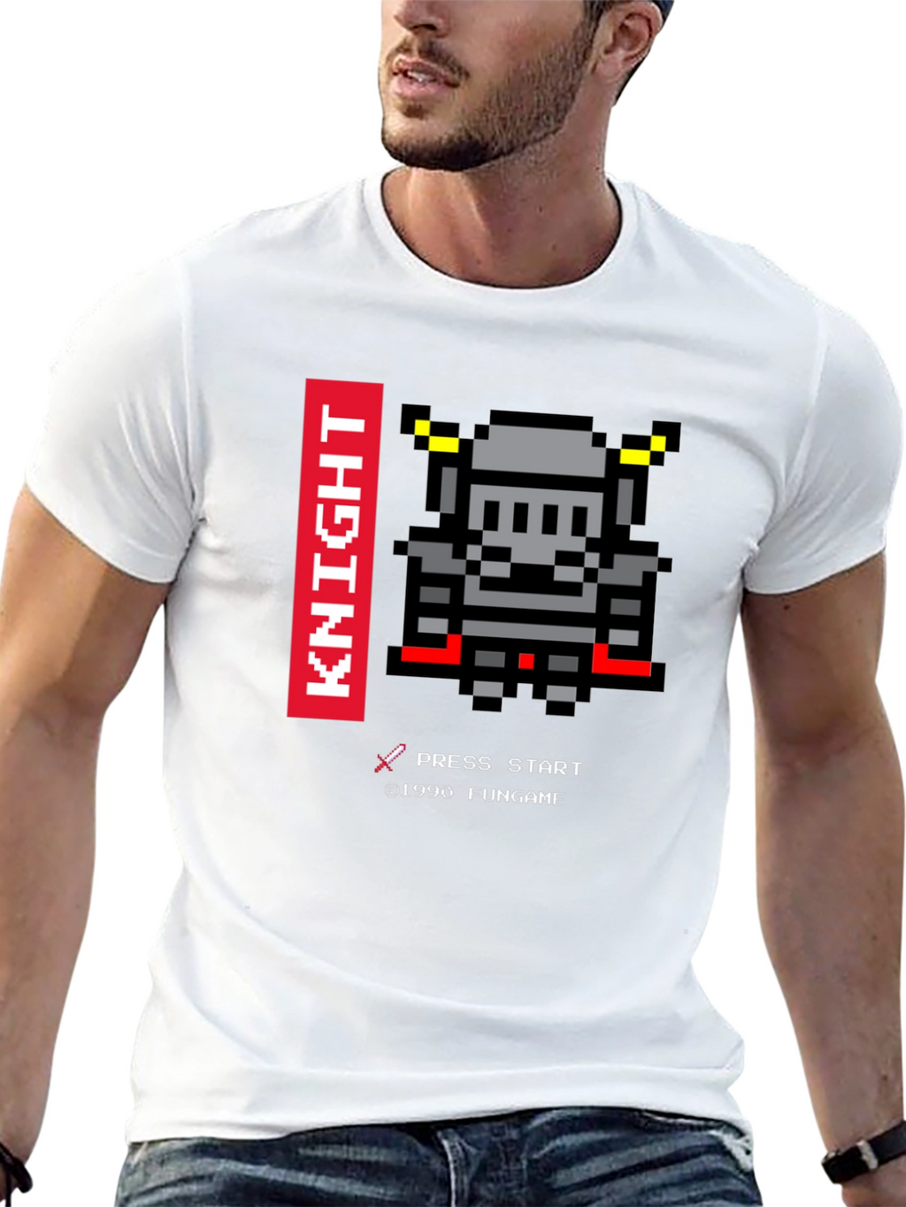 Pixel Knight T-Shirt - Retro Gaming Tee