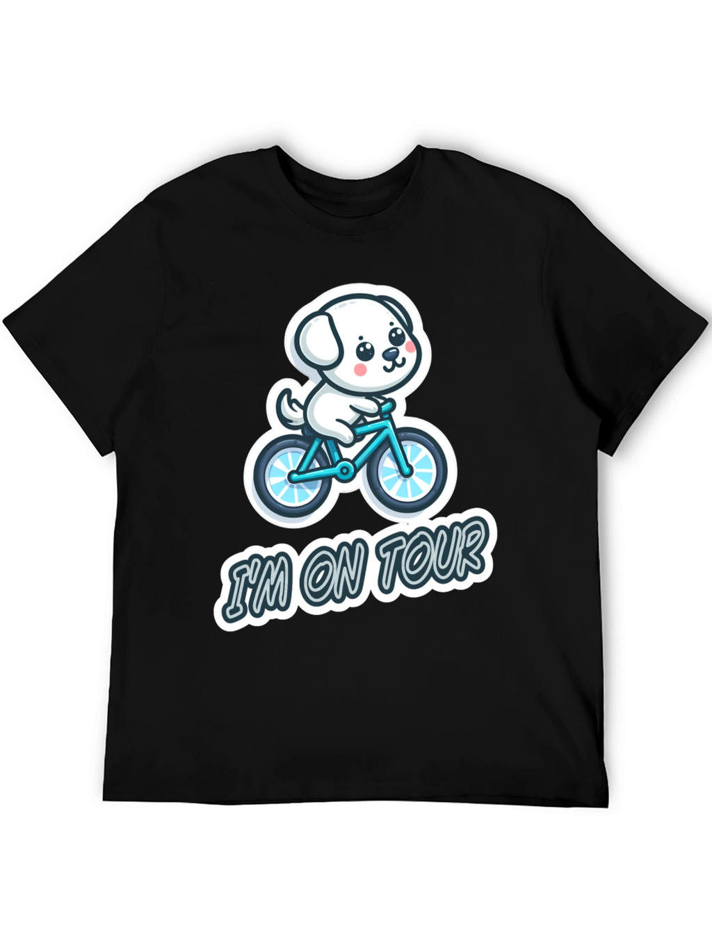 Im on Tour Dog Bicycle Graphic T-Shirt