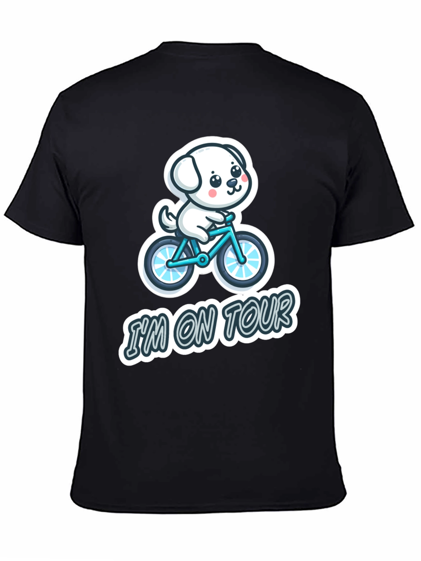 Im on Tour Dog Bicycle Graphic T-Shirt