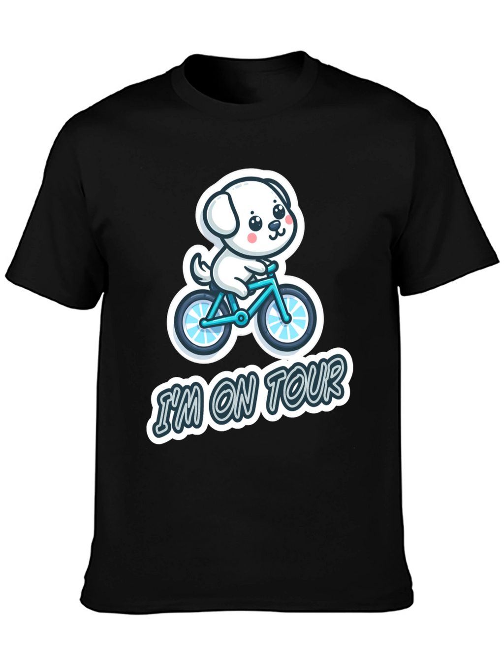 Im on Tour Dog Bicycle Graphic T-Shirt