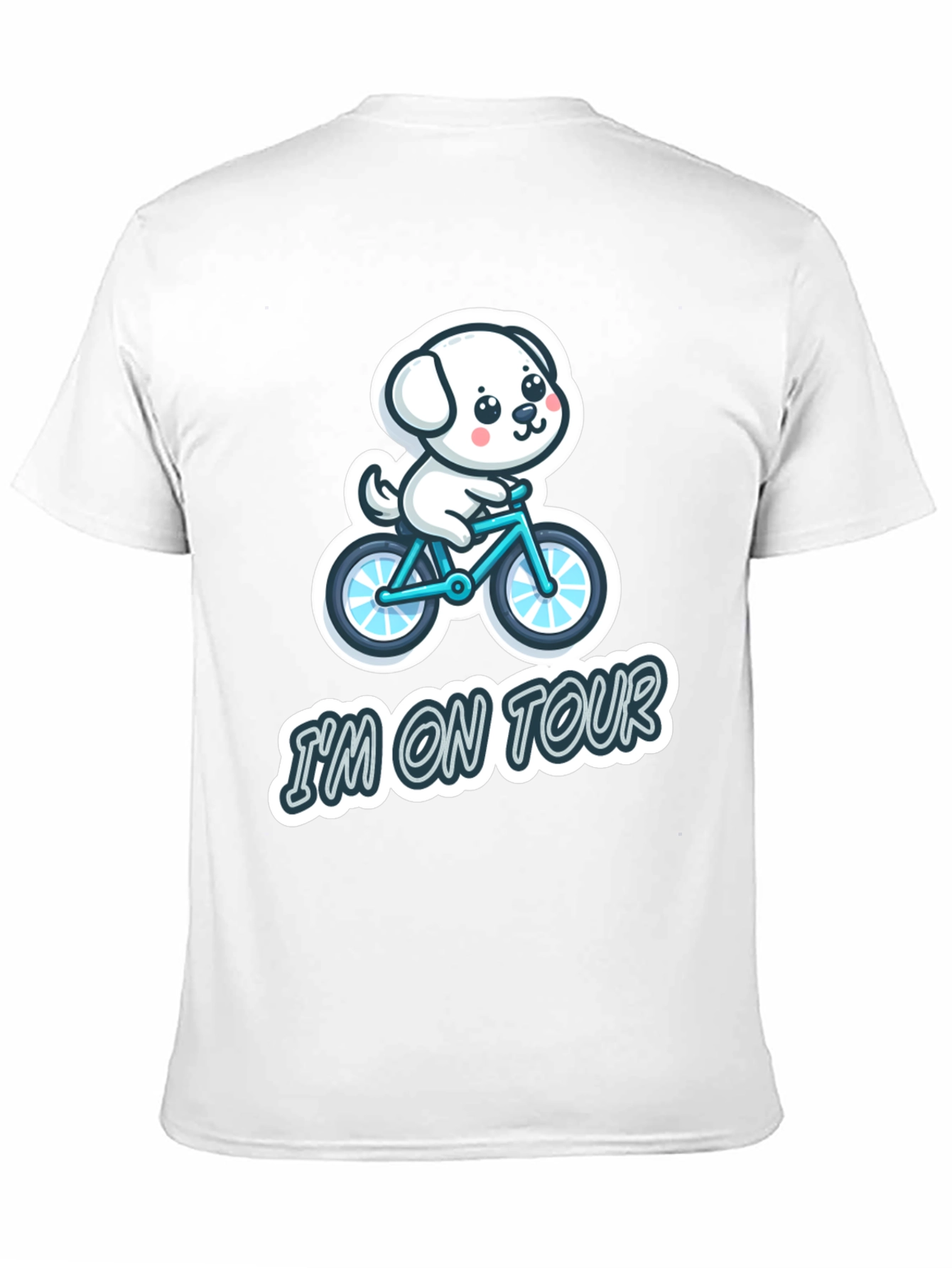 Im on Tour Dog Bicycle Graphic T-Shirt
