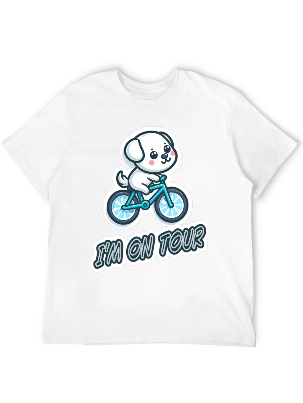 Im on Tour Dog Bicycle Graphic T-Shirt