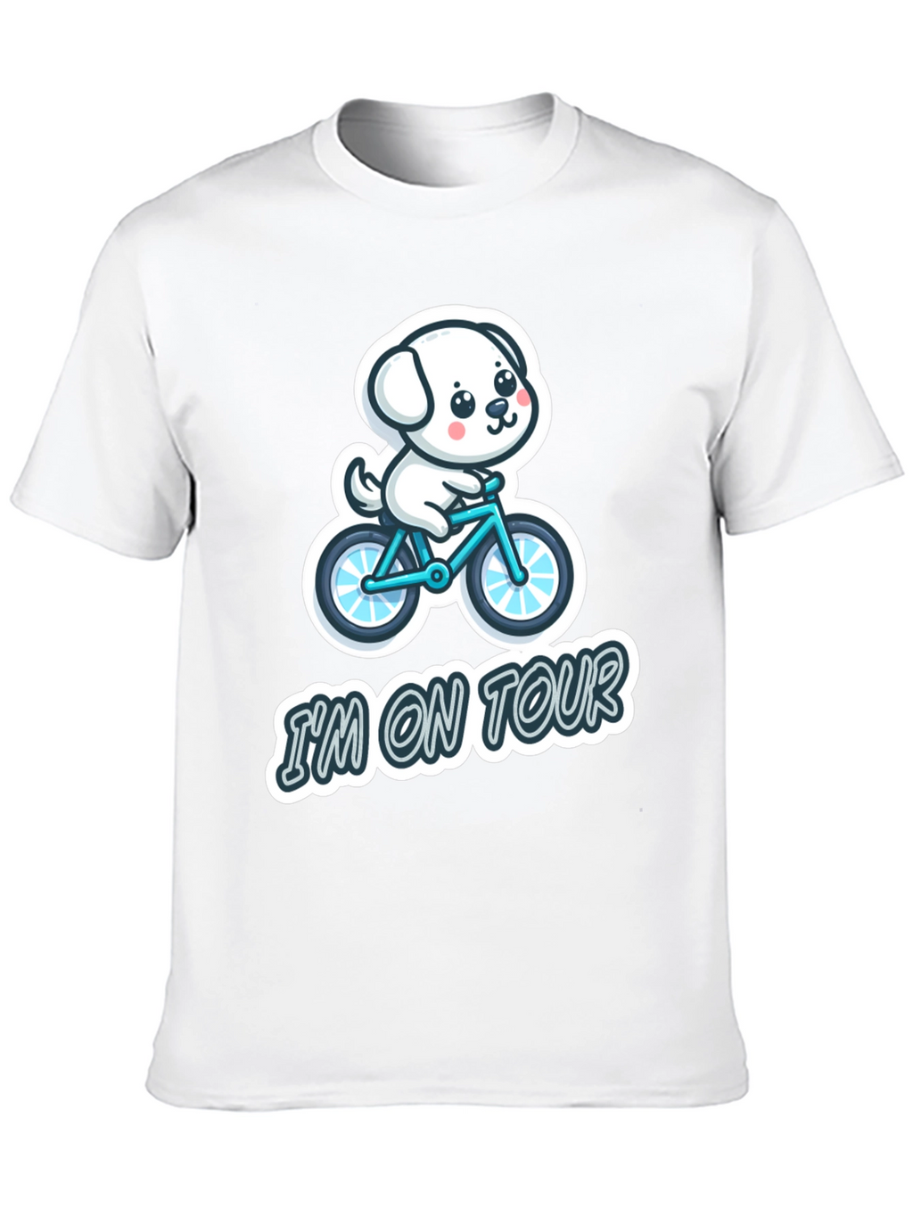 Im on Tour Dog Bicycle Graphic T-Shirt
