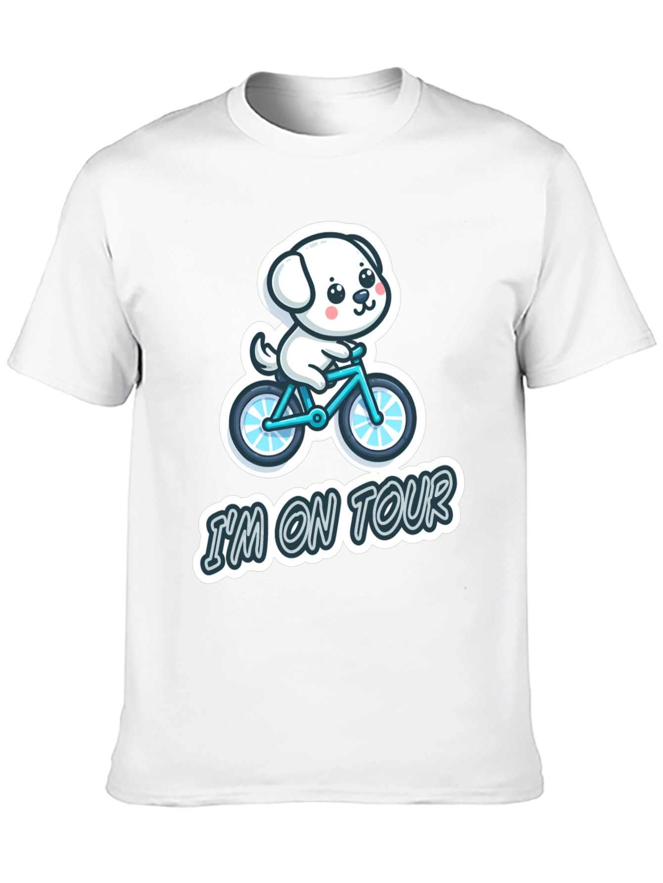 Im on Tour Dog Bicycle Graphic T-Shirt