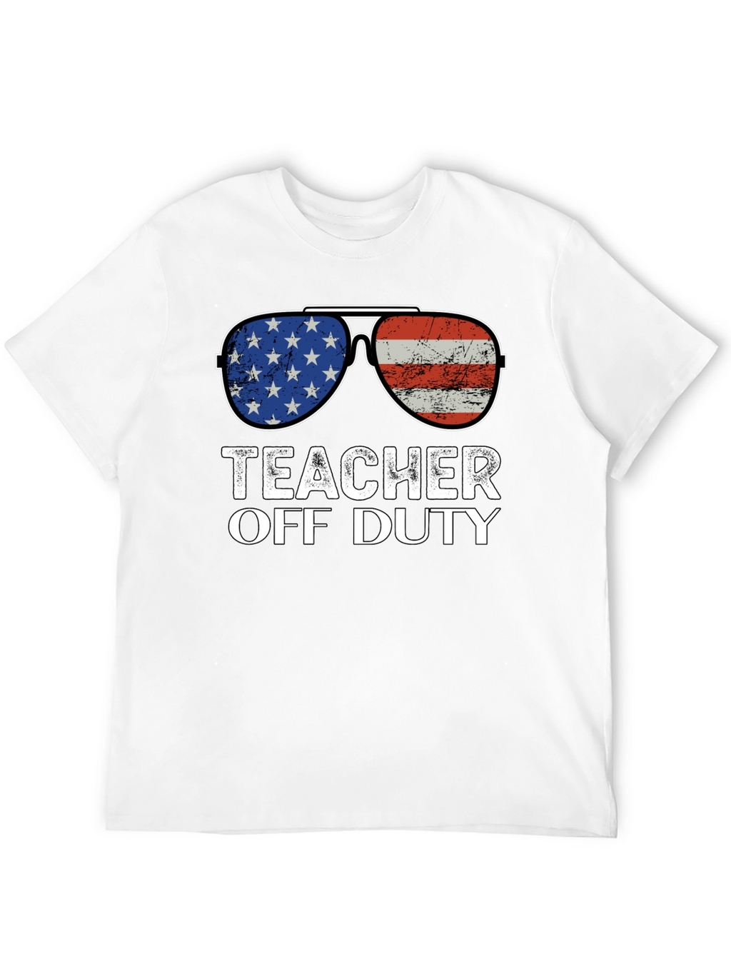 Teacher Off Duty American Flag Sunglasses T-Shirt