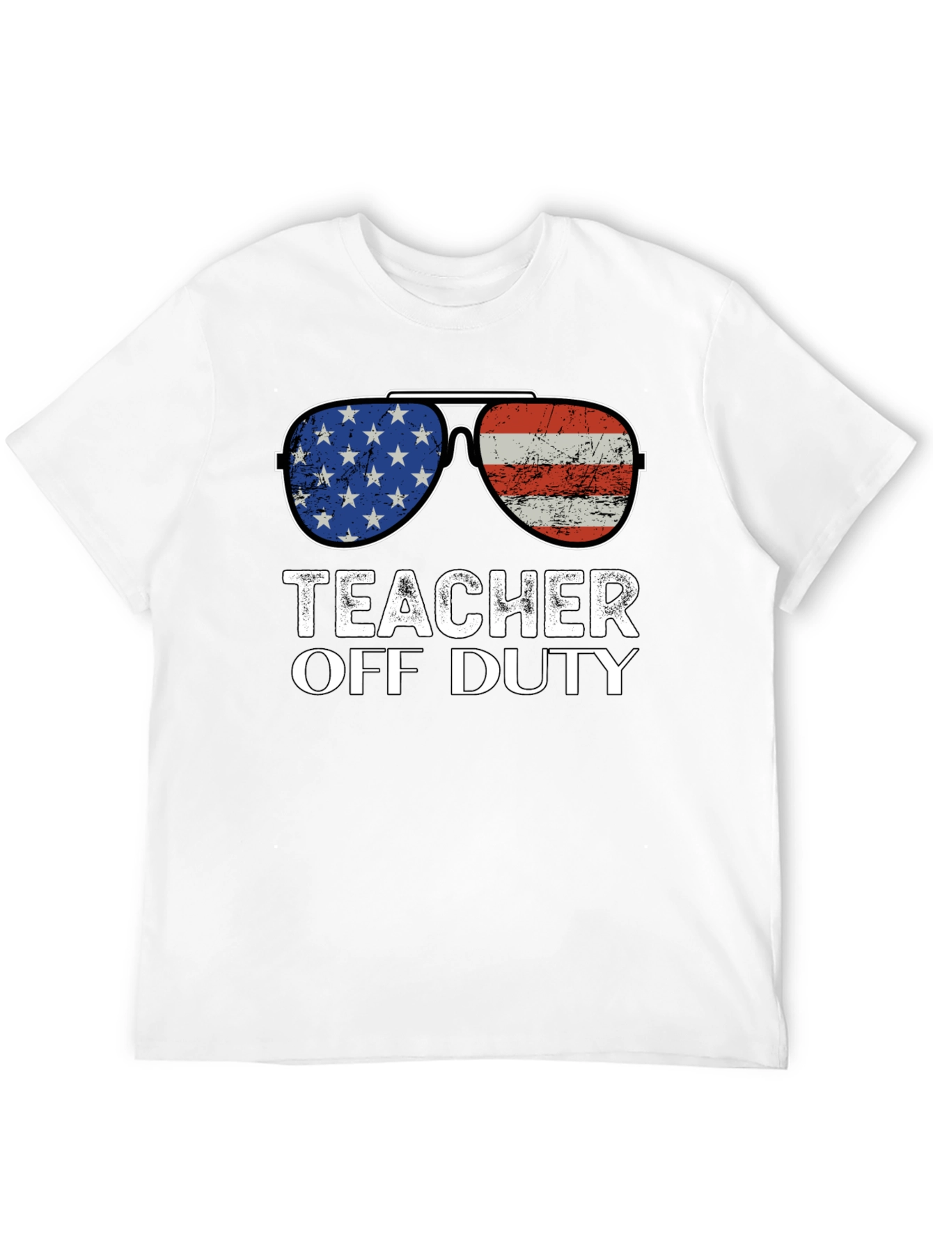 Teacher Off Duty American Flag Sunglasses T-Shirt