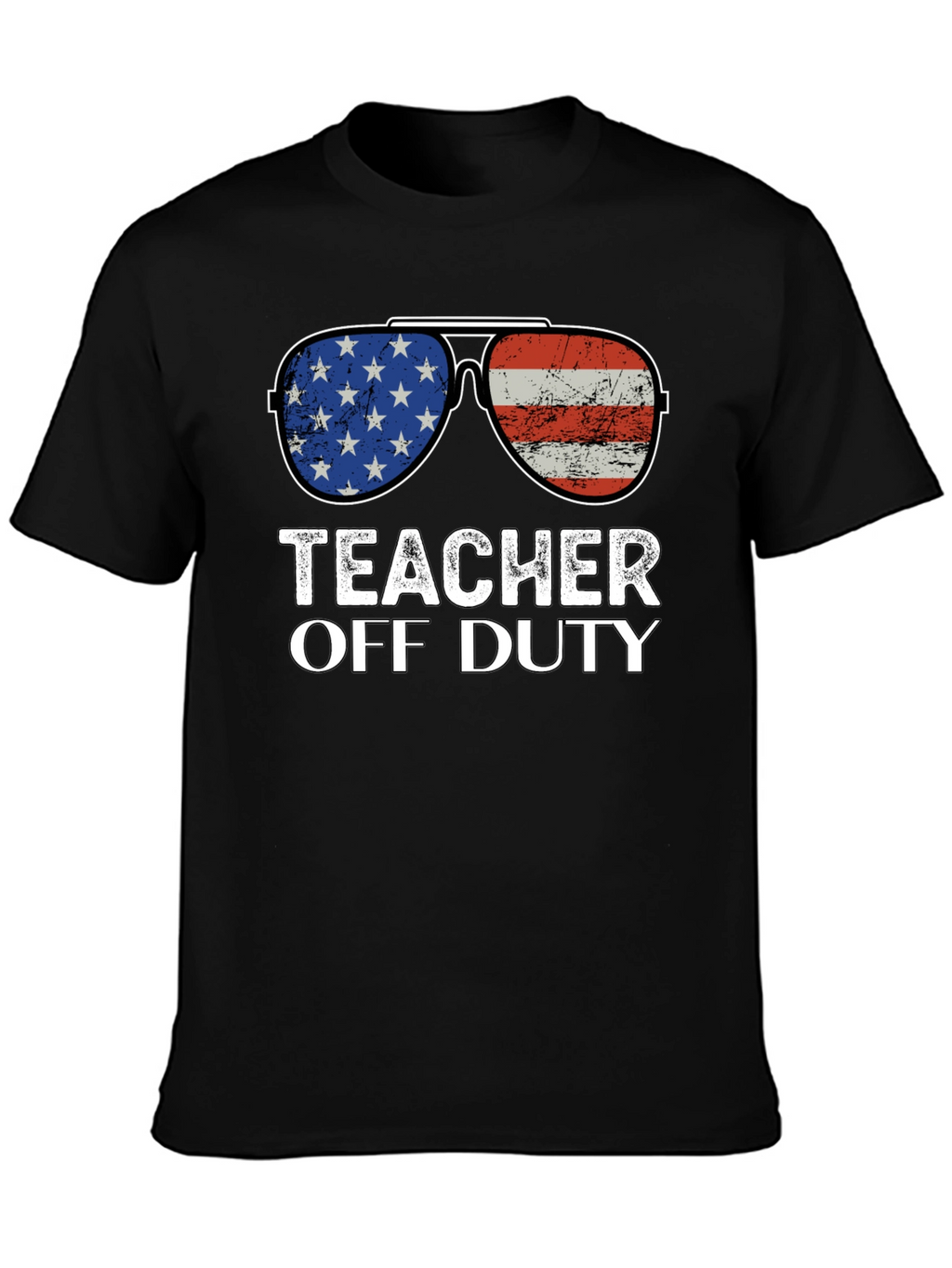 Teacher Off Duty American Flag Sunglasses T-Shirt