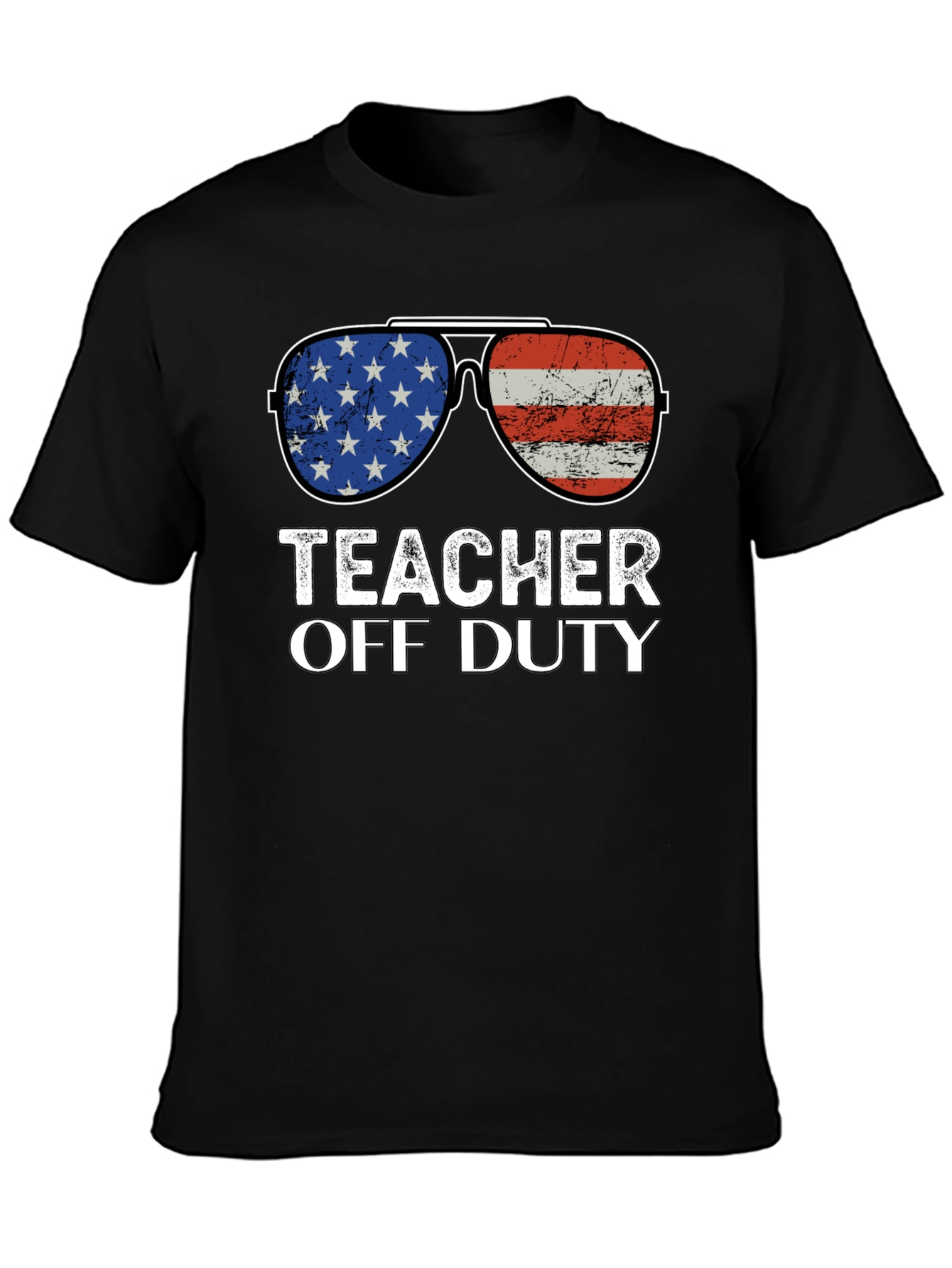 Teacher Off Duty American Flag Sunglasses T-Shirt
