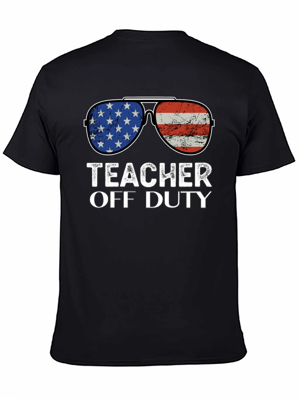 Teacher Off Duty American Flag Sunglasses T-Shirt