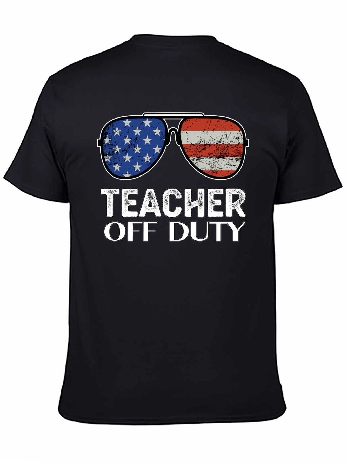 Teacher Off Duty American Flag Sunglasses T-Shirt