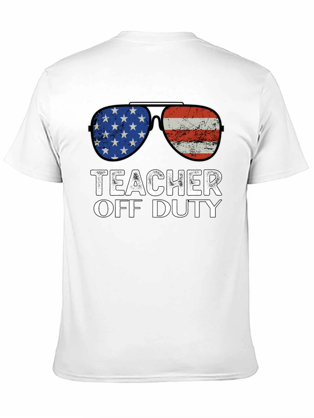 Teacher Off Duty American Flag Sunglasses T-Shirt